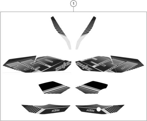 vue éclatée kit déco - ktm 250 duke bl. abs b.d. 16 eu 2016