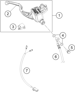 vue éclatée maître cylindre de frein - ktm 250 duke, white, - b.d. eu 2019