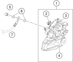 vue éclatée étrier de frein arrière - ktm 250 duke, white, - b.d. eu 2019