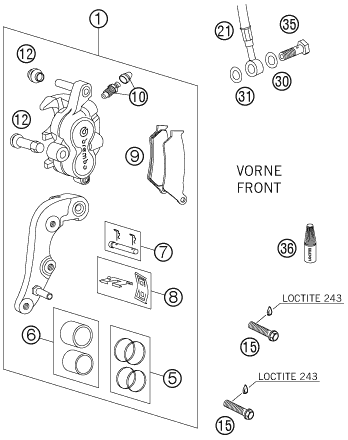 vue éclatée vue #19 - ktm 250 sxs eu 2005