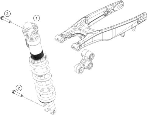 vue éclatée amortisseur - gasgas ex 250f us 2021