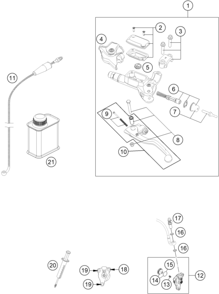 vue éclatée systéme d'embrayage - gasgas ex 450f us 2023