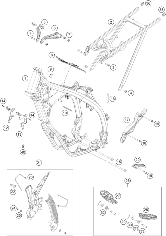 vue éclatée cadre - gasgas ec 125 eu 2025