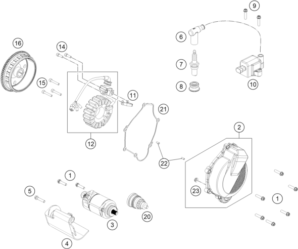 vue éclatée système de allumage - gasgas ec 125 eu 2025