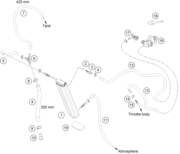 vue éclatée filtre à charbon actif - gasgas ec 250f eu 2021