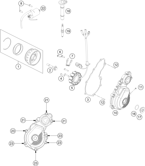 vue éclatée système de allumage - gasgas ec 250f ikd ar 2024