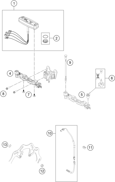 vue éclatée instruments / système de verrouillage - gasgas ec 250 us 2022