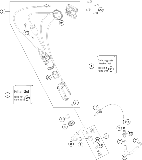 vue éclatée pompe à essence - gasgas ec 350f eu 2023