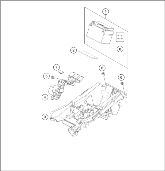 vue éclatée batterie - gasgas ec 350f eu 2023