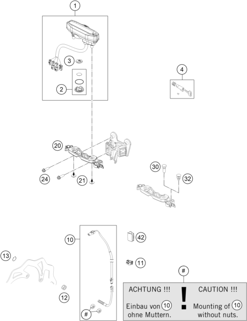 vue éclatée instruments / système de verrouillage - gasgas ec 350f eu 2023