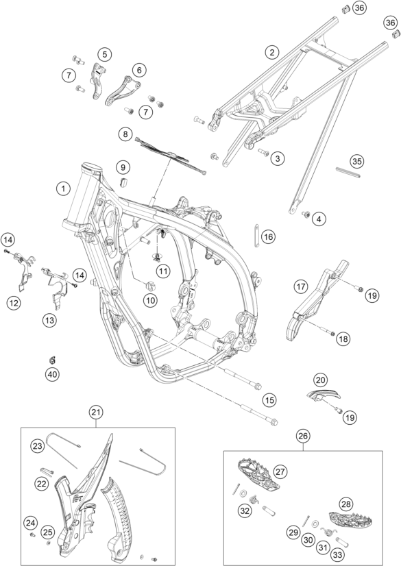 vue éclatée cadre - gasgas ec 450f eu 2025
