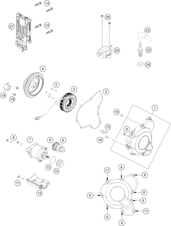 vue éclatée système de allumage - gasgas ec 300 eu 2022