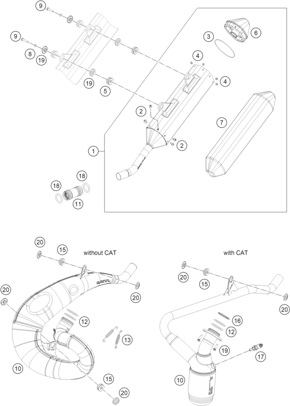 vue éclatée système d'echappement - gasgas ec 300 eu 2026