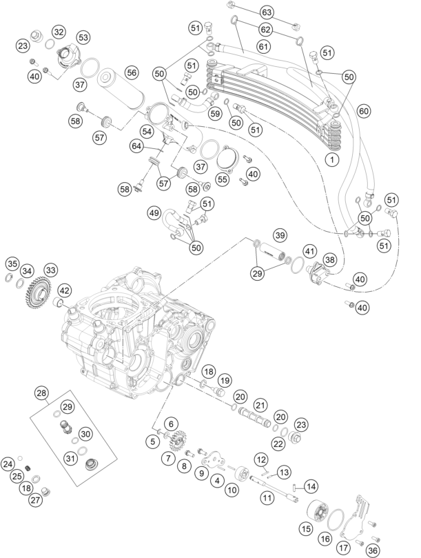 vue éclatée système de lubrification - gasgas rx 450f replica 2024