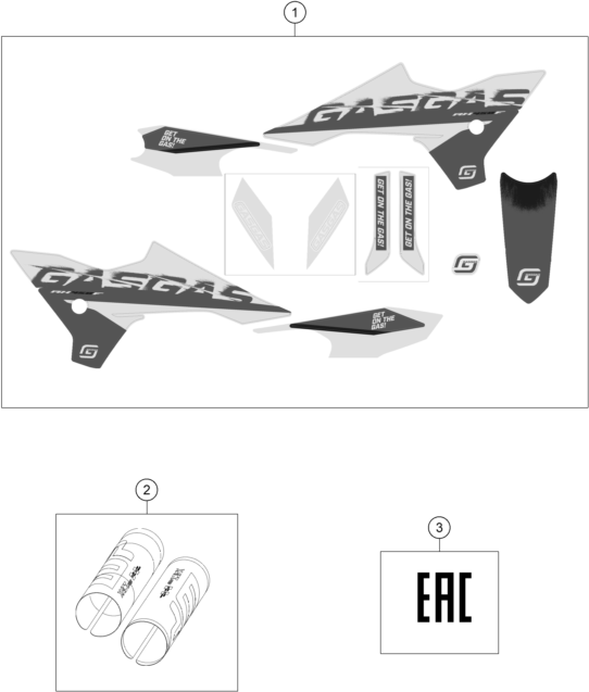 vue éclatée kit déco - gasgas rx 450f replica 2025