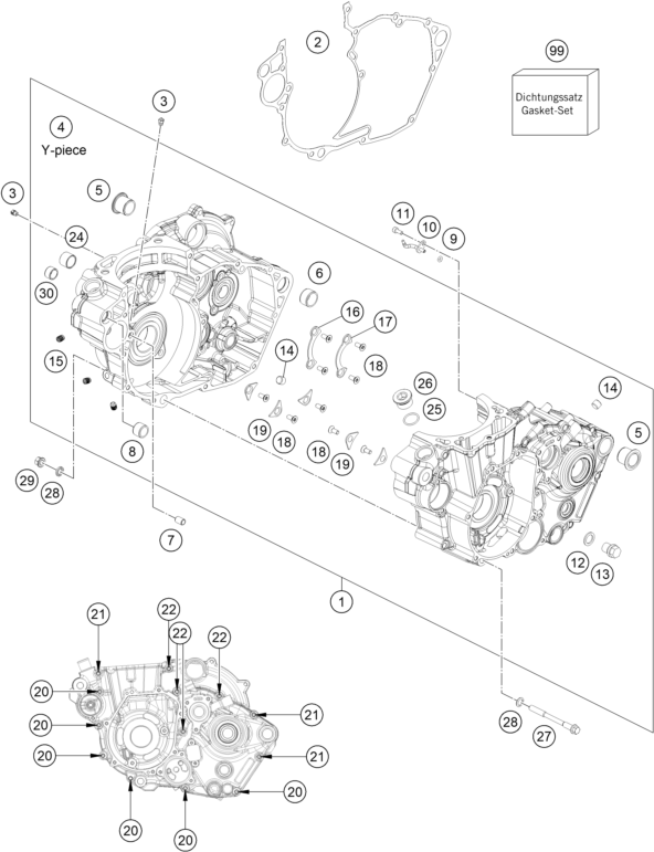 vue éclatée carter moteur - gasgas rx 450f replica 2025