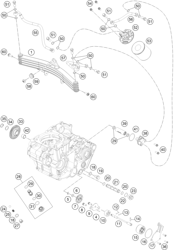 vue éclatée système de lubrification - gasgas rx 450f replica 2025