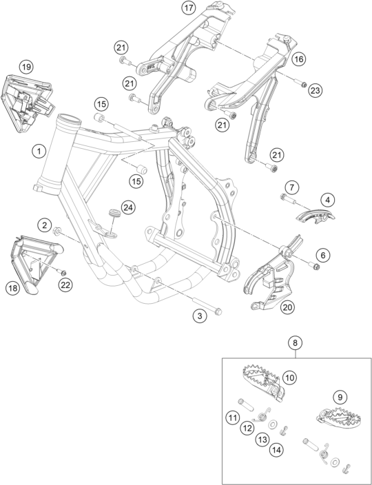 vue éclatée cadre - gasgas mc-e 5 2023