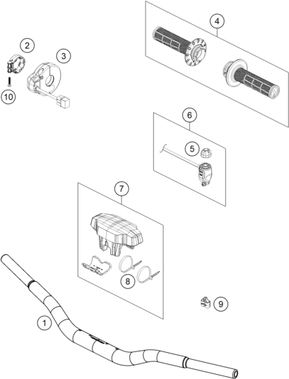 vue éclatée guidon, armatures - gasgas mc-e 5 2024