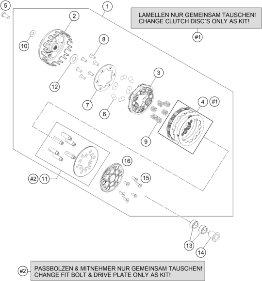 vue éclatée embrayage - gasgas mc 50 eu 2023