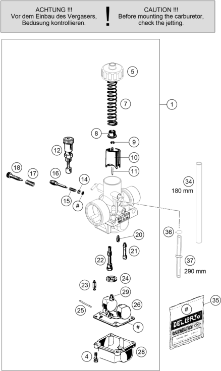 vue éclatée carburateur - gasgas mc 50 2024