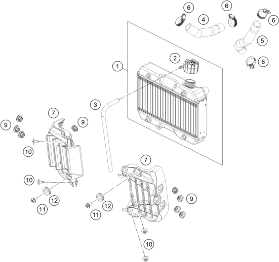 vue éclatée système de refroidissement - gasgas mc 50 2026