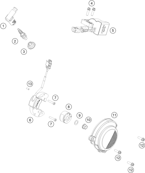 vue éclatée système de allumage - gasgas mc 50 2026