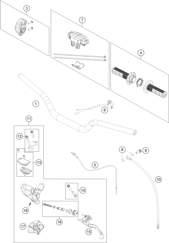 vue éclatée guidon, armatures - gasgas mc 65 eu 2021