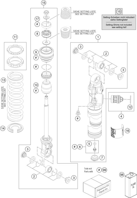 vue éclatée armortisseur - gasgas mc 65 eu 2021