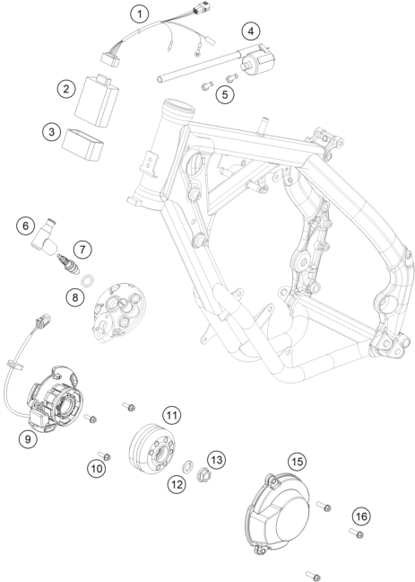 vue éclatée système de allumage - gasgas mc 65 eu 2021