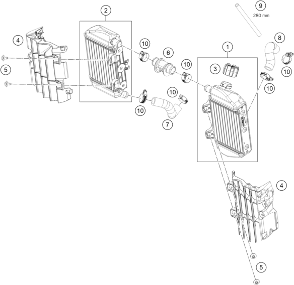 vue éclatée système de refroidissement - gasgas mc 65 2025