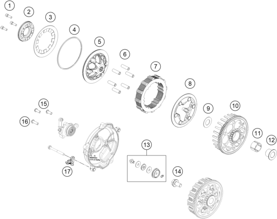 vue éclatée embrayage - gasgas mc 65 2026