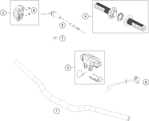 vue éclatée guidon, armatures - gasgas mc 85 17/14 2026
