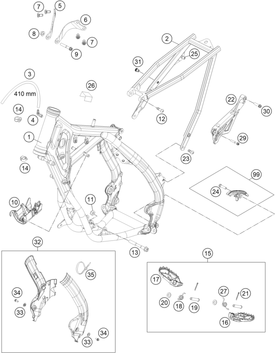 vue éclatée cadre - gasgas mc 85 19/16 eu 2023