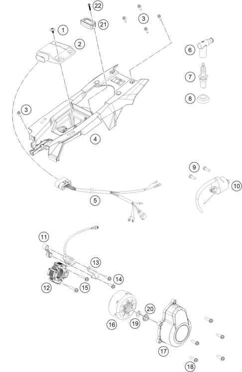 vue éclatée système de allumage - gasgas mc 85 19/16 eu 2023