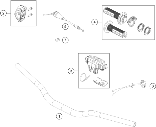vue éclatée guidon, armatures - gasgas mc 85 19/16 2025