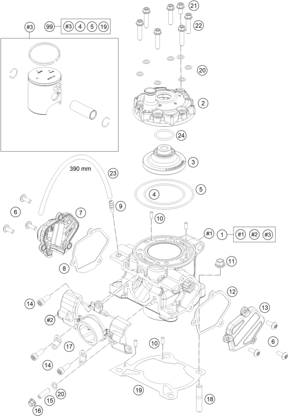 vue éclatée cylindre - gasgas mc 85 19/16 2025