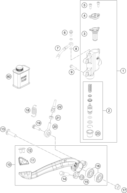 vue éclatée système de frein arrière - gasgas mc 85 19/16 2026