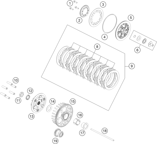 vue éclatée embrayage - gasgas mc 85 19/16 2026