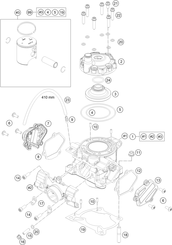 vue éclatée cylindre - gasgas mc 85 19/16 eu 2021
