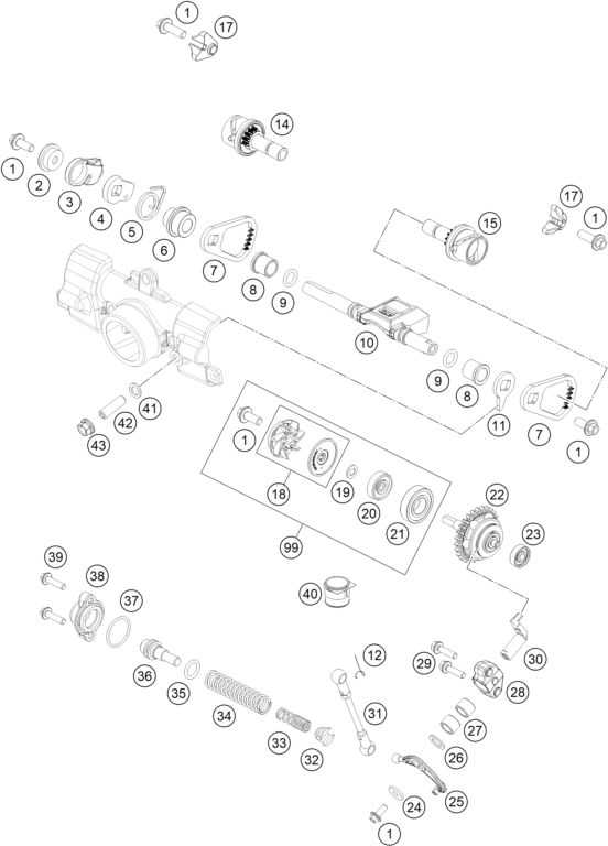 vue éclatée valve d'échappement - gasgas mc 85 19/16 eu 2021
