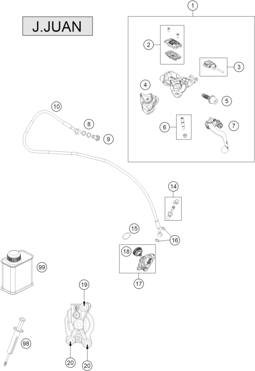 vue éclatée systéme d'embrayage - gasgas mc 150 2025