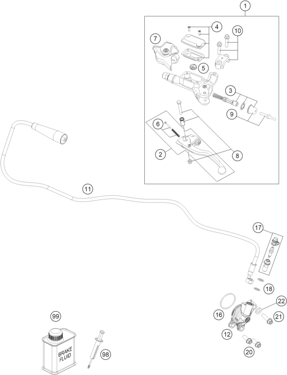 vue éclatée systéme d'embrayage - gasgas mc 250 eu 2023