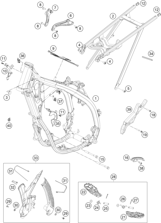 vue éclatée cadre - gasgas mc 300 2025