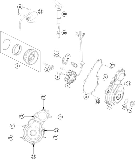 vue éclatée système de allumage - gasgas mc 350f eu 2022