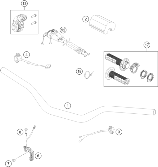 vue éclatée guidon, armatures - gasgas mc 450f bt eu 2023