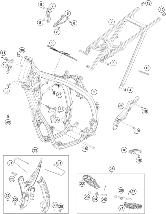 vue éclatée cadre - gasgas mc 450f eu 2024