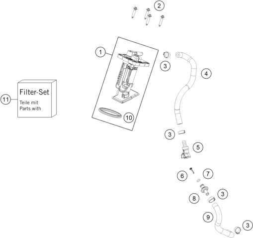 vue éclatée pompe à essence - gasgas mc 450f eu 2024