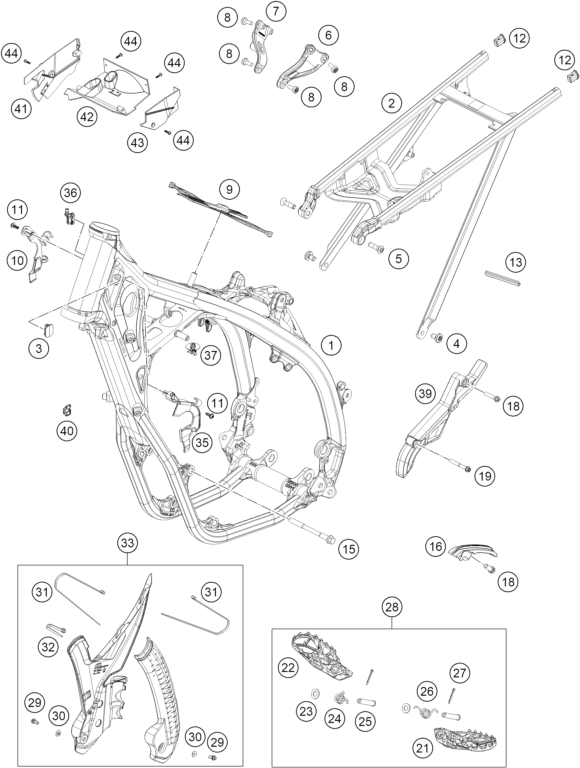 vue éclatée cadre - gasgas mc 450f 2026