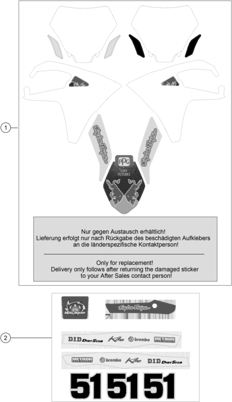 vue éclatée kit déco - gasgas mc 450f factory edition us 2023